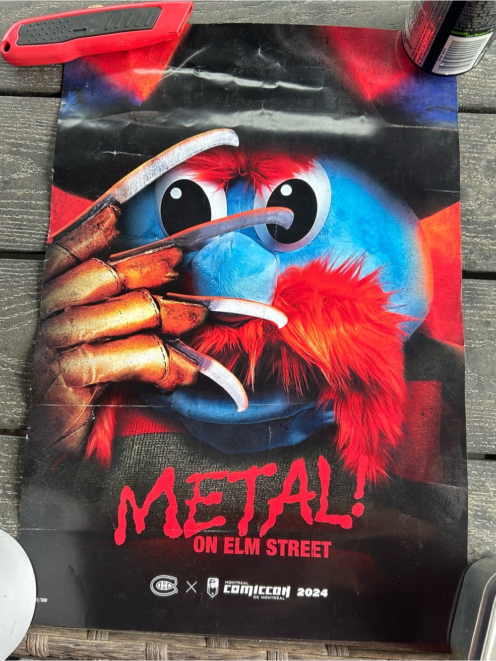 💚2 FOR 25 LISTING SALE💚 Youppi/Freddy Krueger poster!Montreal comic con 1/1000!